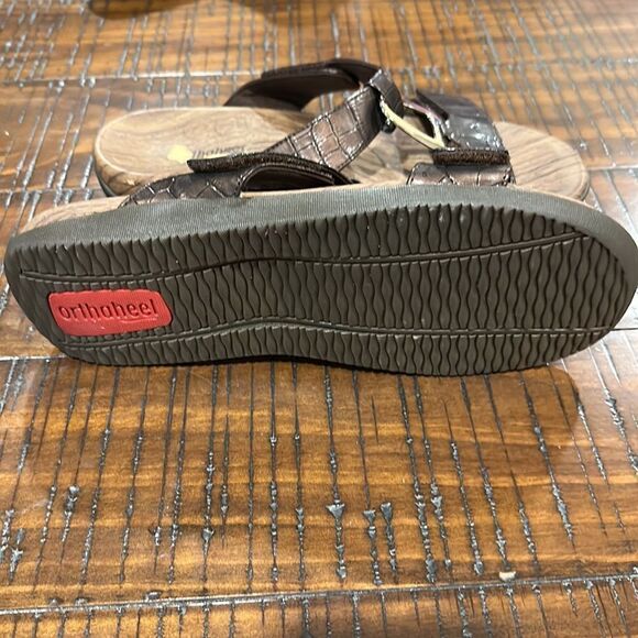 Orthaheel Layla II copper brown croc slides sandals 11 42 - Picture 4 of 8